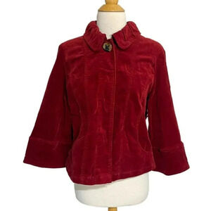 AMI M red corduroy swing jacket with‎ 3/4 sleeves
